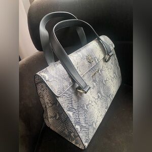 Roberto Cavalli Elegant Python Snake effect /  Top- Handle with Black Accents